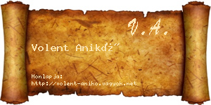 Volent Anikó névjegykártya